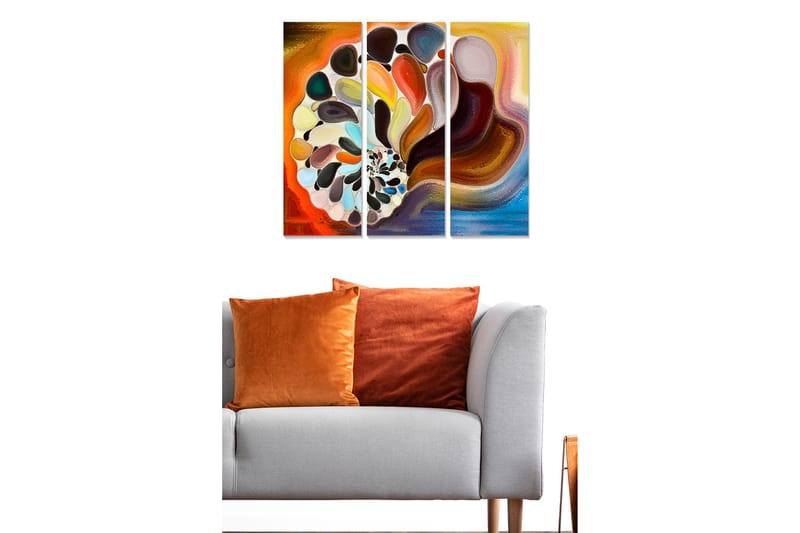 CANVASTAVLA Abstract 3-pack Flerfärgad 20x50 cm - Inredning & dekor - Tavlor & konst - Canvastavla