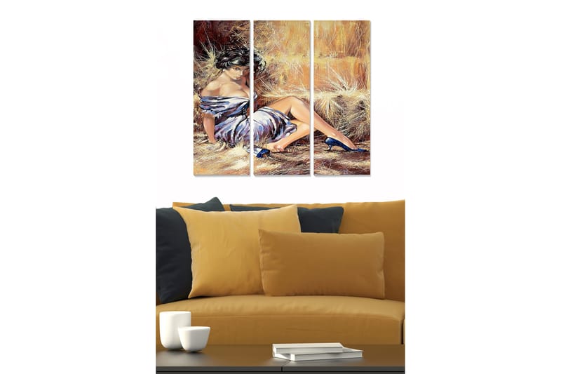 CANVASTAVLA Abstract 3-pack Flerfärgad 20x50 cm - Inredning & dekor - Tavlor & konst - Canvastavla