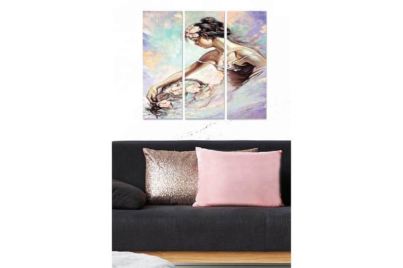 CANVASTAVLA Abstract 3-pack Flerfärgad 20x50 cm - Inredning & dekor - Tavlor & konst - Canvastavla
