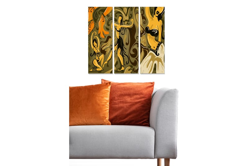 CANVASTAVLA Abstract 3-pack Flerfärgad 20x50 cm - Inredning & dekor - Tavlor & konst - Canvastavla