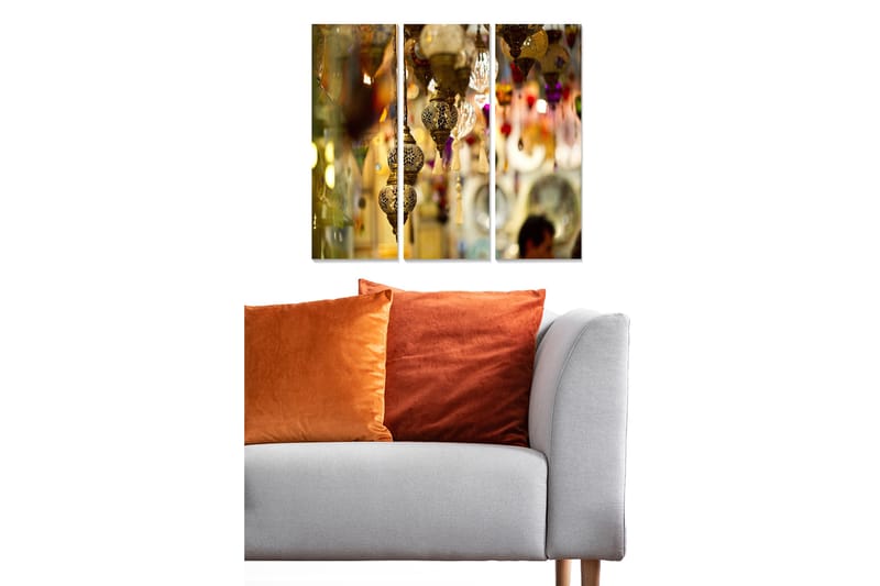 CANVASTAVLA Abstract 3-pack Flerfärgad 20x50 cm - Inredning & dekor - Tavlor & konst - Canvastavla