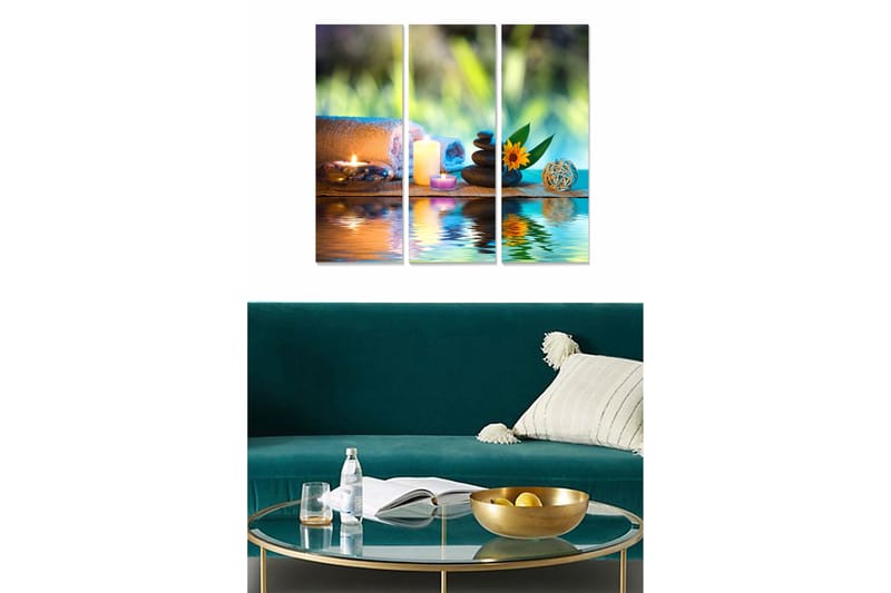 CANVASTAVLA Abstract 3-pack Flerfärgad 20x50 cm - Inredning & dekor - Tavlor & konst - Canvastavla