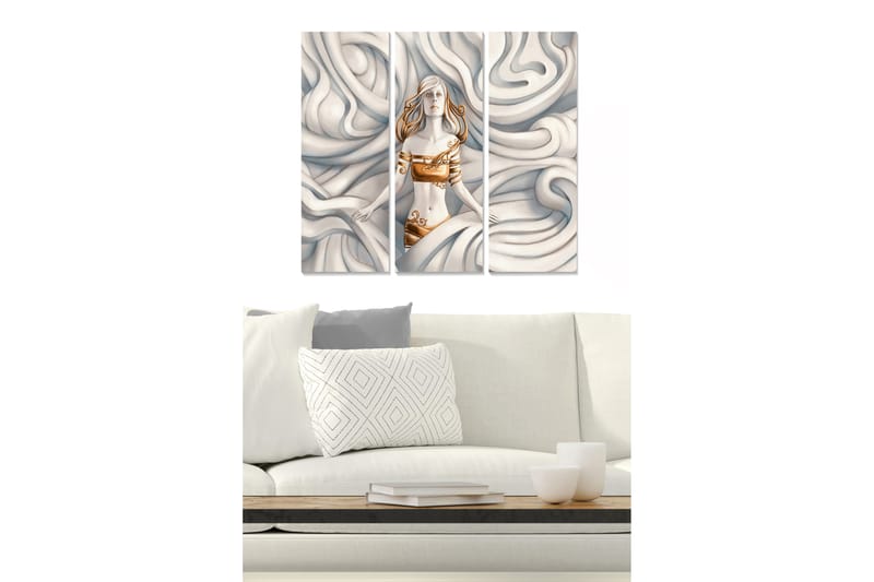 CANVASTAVLA Abstract 3-pack Flerfärgad 20x50 cm - Inredning & dekor - Tavlor & konst - Canvastavla