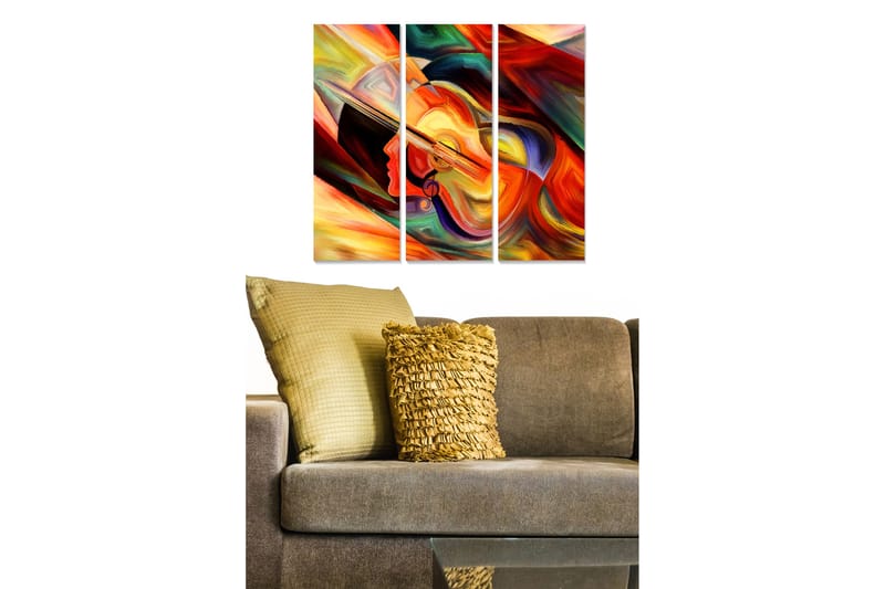 CANVASTAVLA Abstract 3-pack Flerfärgad 20x50 cm - Canvastavla