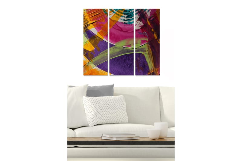 CANVASTAVLA Abstract 3-pack Flerfärgad 20x50 cm - Inredning & dekor - Tavlor & konst - Canvastavla
