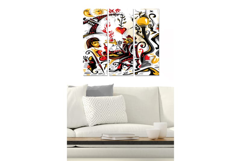 CANVASTAVLA Abstract 3-pack Flerfärgad 20x50 cm - Inredning & dekor - Tavlor & konst - Canvastavla