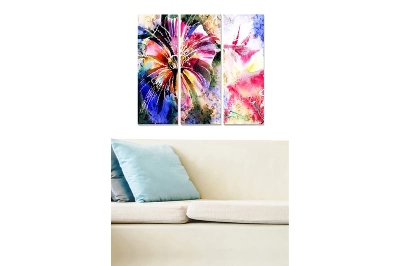 CANVASTAVLA Abstract 3-pack Flerfärgad 20x50 cm - Inredning & dekor - Tavlor & konst - Canvastavla