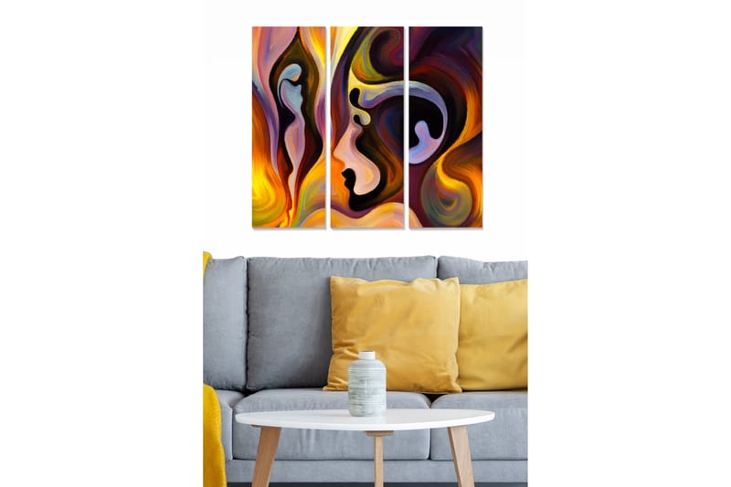CANVASTAVLA Abstract 3-pack Flerfärgad 20x50 cm - Inredning & dekor - Tavlor & konst - Canvastavla