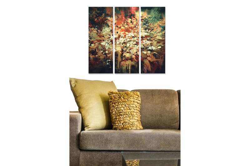 CANVASTAVLA Abstract 3-pack Flerfärgad 20x50 cm - Inredning & dekor - Tavlor & konst - Canvastavla