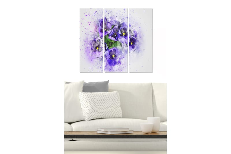 CANVASTAVLA Abstract 3-pack Flerfärgad 20x50 cm - Inredning & dekor - Tavlor & konst - Canvastavla