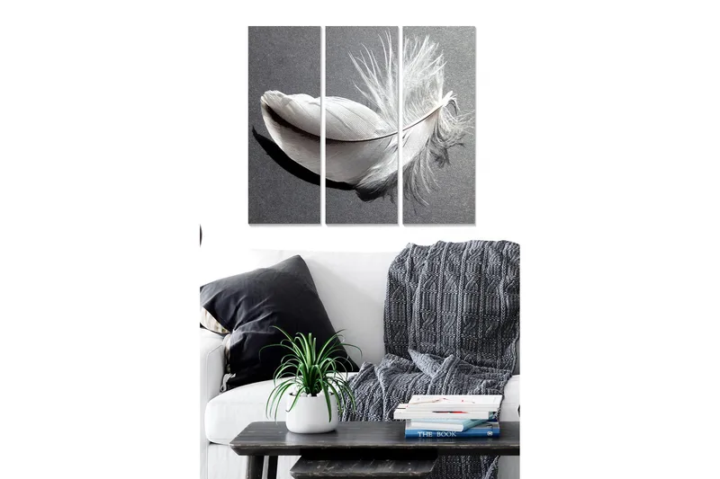 Canvastavla Abstract 3-pack Flerfärgad, 20x50 cm