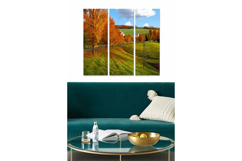 Canvastavla Abstract 3-pack Flerfärgad, 20x50 cm