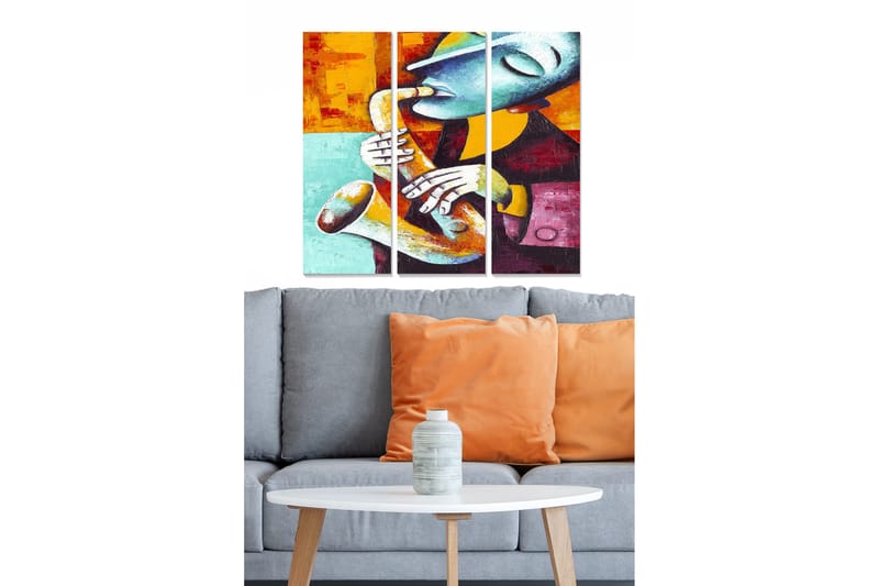 Canvastavla Abstract 3-pack Flerfärgad, 20x50 cm