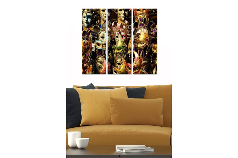 Canvastavla Abstract 3-pack Flerfärgad - 20x50 cm - Inredning & dekor - Tavlor & konst - Canvastavla