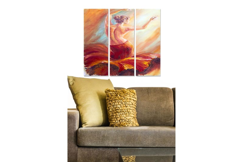 Canvastavla Abstract 3-pack Flerfärgad - 20x50 cm - Inredning & dekor - Tavlor & konst - Canvastavla