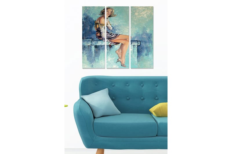 Canvastavla Abstract 3-pack Flerfärgad - 20x50 cm - Inredning & dekor - Tavlor & konst - Canvastavla