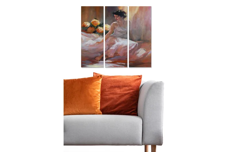 Canvastavla Abstract 3-pack Flerfärgad, 20x50 cm