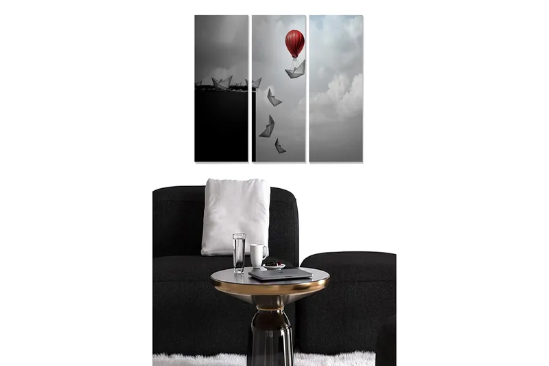 Canvastavla Abstract 3-pack Flerfärgad - 20x50 cm - Inredning & dekor - Tavlor & konst - Canvastavla