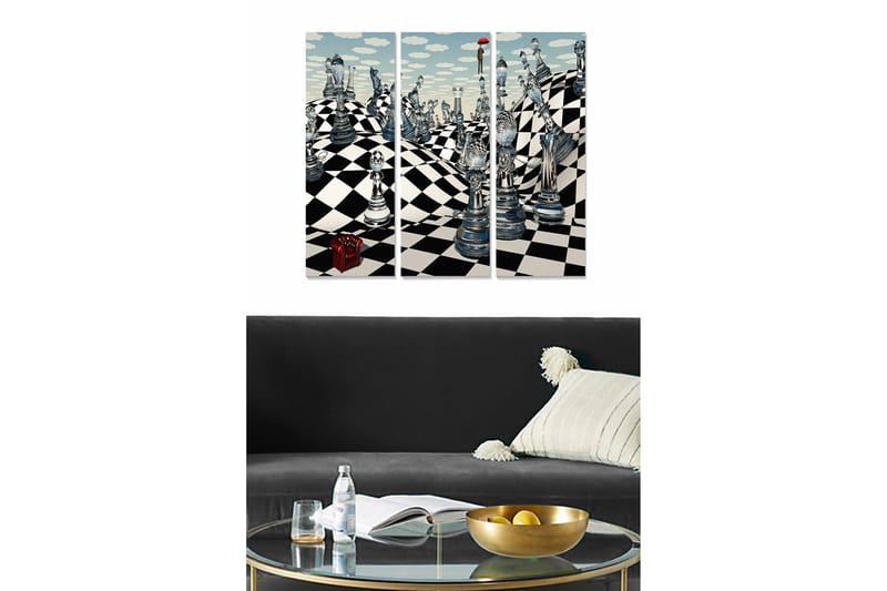 Canvastavla Abstract 3-pack Flerfärgad - 20x50 cm - Inredning & dekor - Tavlor & konst - Canvastavla