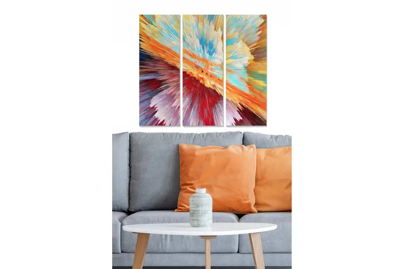 Canvastavla Abstract 3-pack Flerfärgad, 20x50 cm
