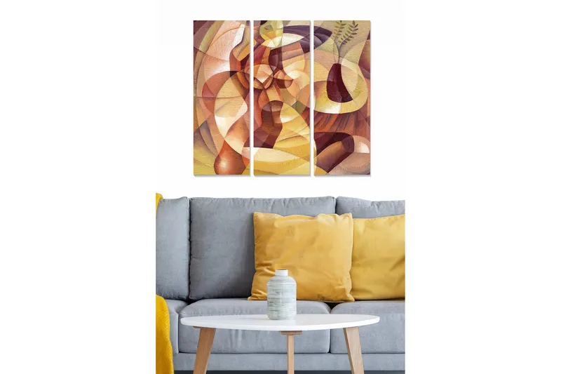 Canvastavla Abstract 3-pack Flerfärgad, 20x50 cm