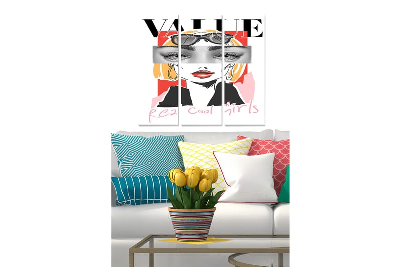 Canvastavla Abstract 3-pack Flerfärgad - 20x50 cm - Inredning & dekor - Tavlor & konst - Canvastavla