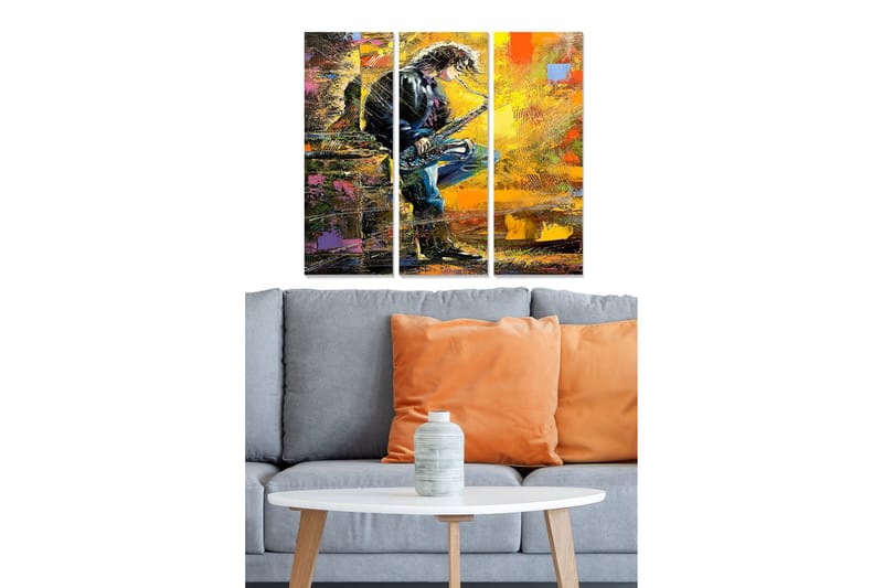 Canvastavla Abstract 3-pack Flerfärgad, 20x50 cm
