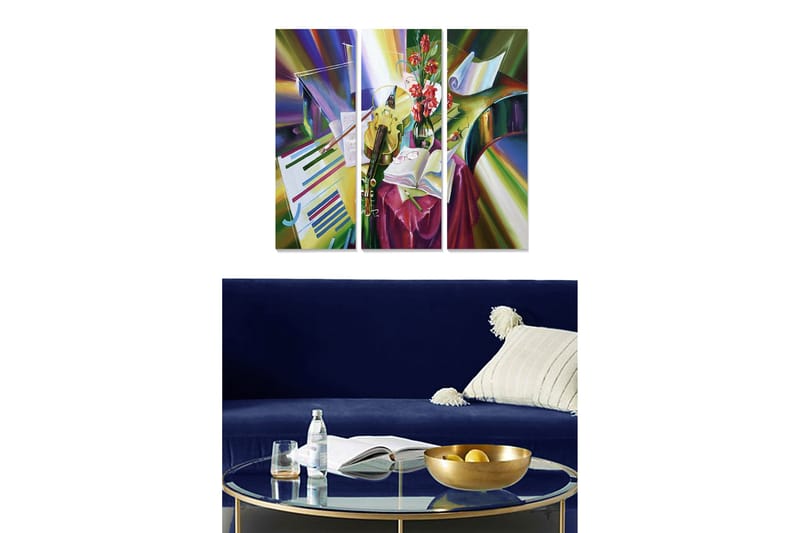 Canvastavla Abstract 3-pack Flerfärgad - 20x50 cm - Inredning & dekor - Tavlor & konst - Canvastavla
