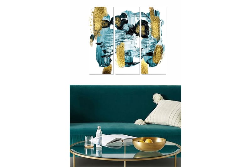 Canvastavla Abstract 3-pack Flerfärgad, 20x50 cm