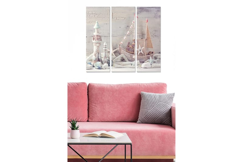 Canvastavla Abstract 3-pack Flerfärgad, 20x50 cm