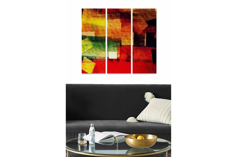 Canvastavla Abstract 3-pack Flerfärgad - 20x50 cm - Inredning & dekor - Tavlor & konst - Canvastavla