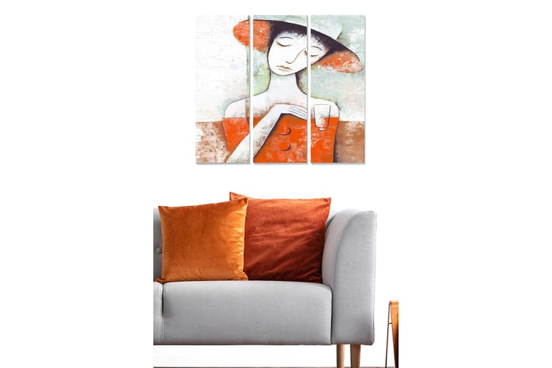 Canvastavla Abstract 3-pack Flerfärgad, 20x50 cm