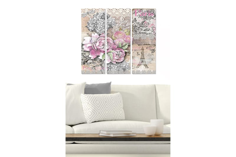 Canvastavla Abstract 3-pack Flerfärgad - 20x50 cm - Inredning & dekor - Tavlor & konst - Canvastavla