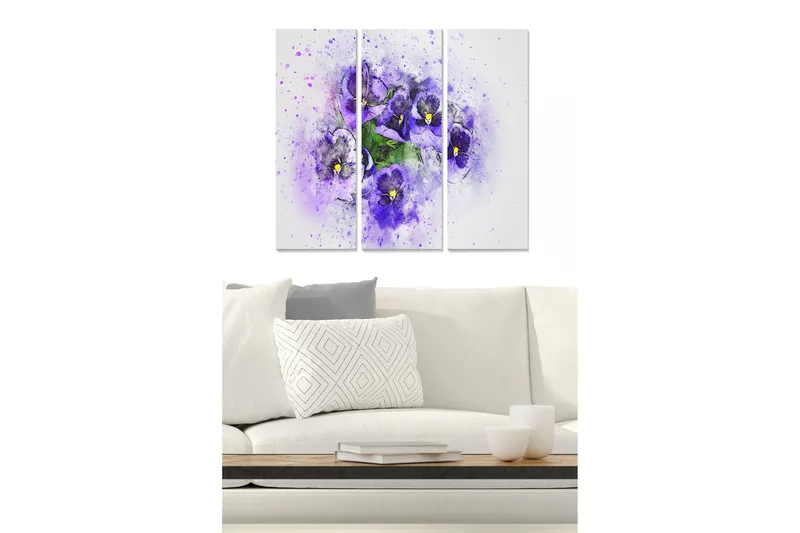 Canvastavla Abstract 3-pack Flerfärgad, 20x50 cm