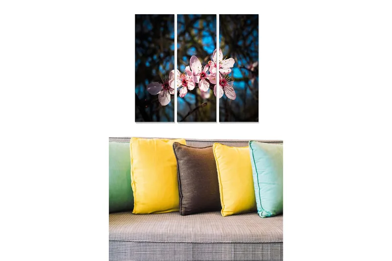 Canvastavla Abstract 3-pack Flerfärgad, 20x50 cm