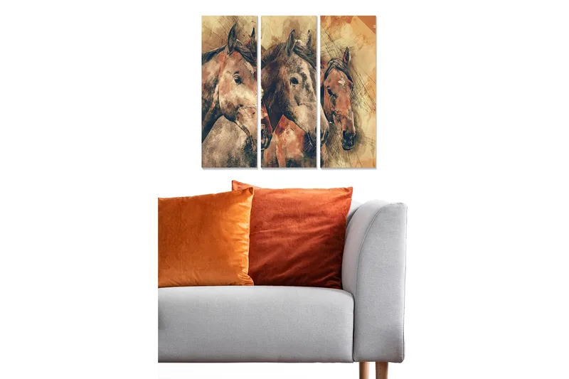 Canvastavla Abstract 3-pack Flerfärgad - 20x50 cm - Inredning & dekor - Tavlor & konst - Canvastavla