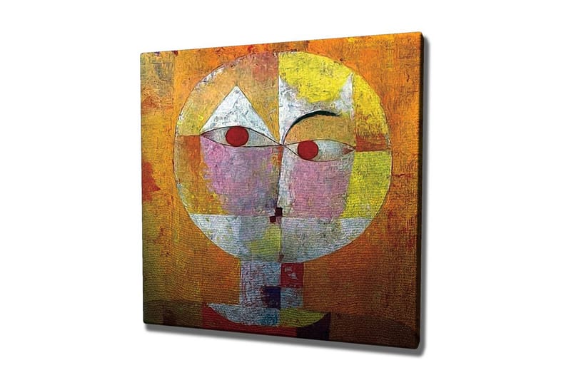 Canvastavla - Abstrakt ansikte med geometriska former och starka färger - Orange / Röd / Vit - Inredning & dekor - Tavlor & konst - Canvastavla