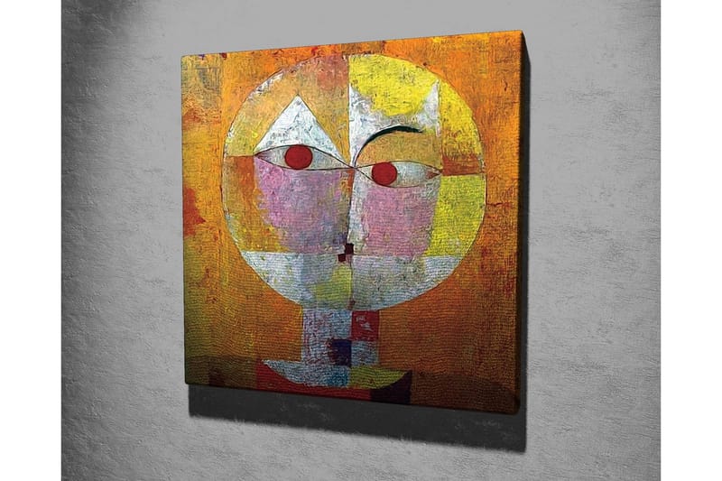 Canvastavla - Abstrakt ansikte med geometriska former och starka färger - Orange / Röd / Vit - Inredning & dekor - Tavlor & konst - Canvastavla
