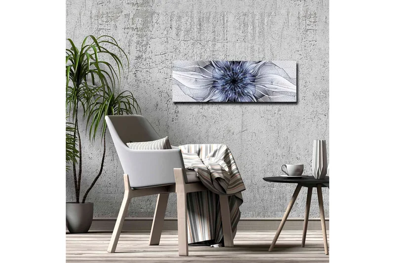 Canvastavla - Abstrakt blommotiv med svävande former - Blå / Vit / Svart - Inredning & dekor - Tavlor & konst - Canvastavla