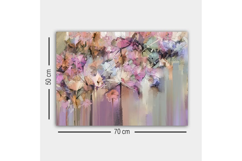 Canvastavla - Abstrakt blomsterkomposition i mjuka pastellfärger - Lila / Rosa / Beige - Inredning & dekor - Tavlor & konst - Canvastavla