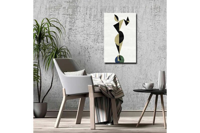 Canvastavla - Abstrakt figur i geometriska former - Svart / Beige / Grön - Inredning & dekor - Tavlor & konst - Canvastavla