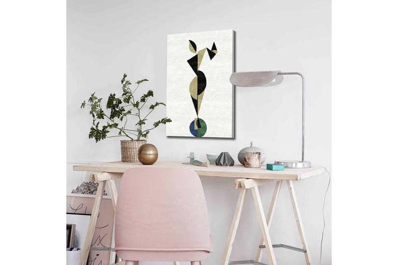 Canvastavla - Abstrakt figur i geometriska former - Svart / Beige / Grön - Inredning & dekor - Tavlor & konst - Canvastavla