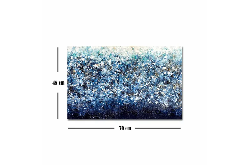 Canvastavla - Abstrakt havslandskap med nyanser av blått och vita inslag - Mörkblå / Ljusblå / Vit - Inredning & dekor - Tavlor & konst - Canvastavla