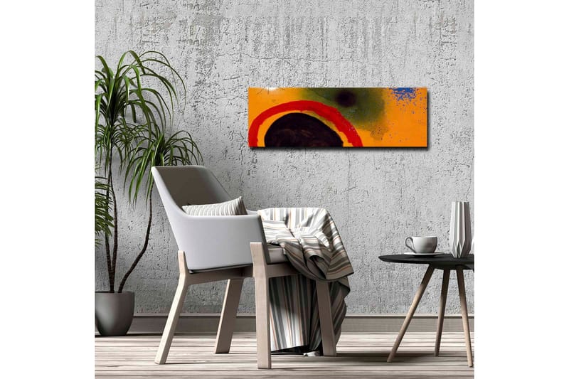 Canvastavla - Abstrakt komposition med cirkulära former och färgglada inslag - Orange / Svart / Röd - Inredning & dekor - Tavlor & konst - Canvastavla