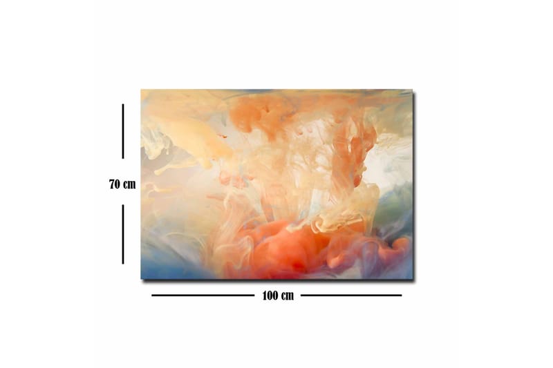 Canvastavla - Abstrakt komposition med färgade svallningar - Orange / Blå / Beige - Inredning & dekor - Tavlor & konst - Canvastavla