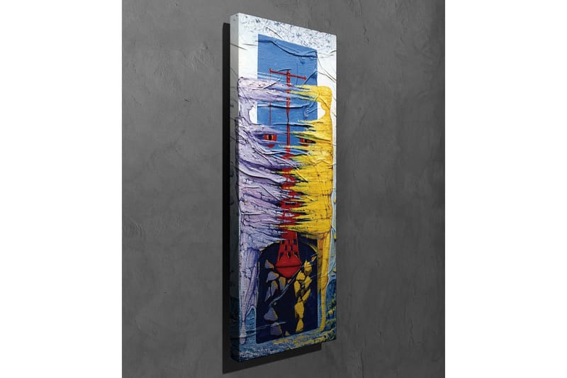 Canvastavla - Abstrakt komposition med färgglada former och linjer - Lila / Gul / Blå - Inredning & dekor - Tavlor & konst - Canvastavla