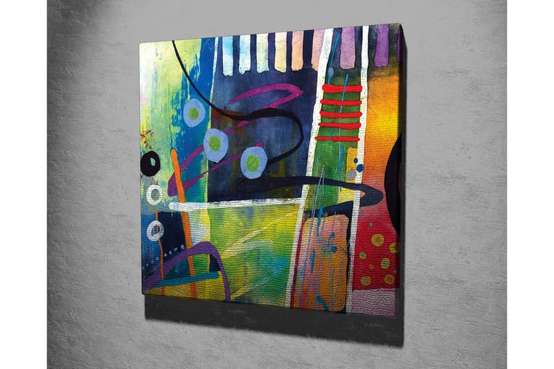 Canvastavla - Abstrakt komposition med färgglada geometriska former - Blå / Grön / Röd - Inredning & dekor - Tavlor & konst - Canvastavla