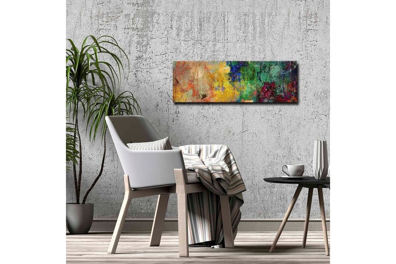 Canvastavla - Abstrakt komposition med färgglada mönster och texturer - Grön / Gul / Röd - Inredning & dekor - Tavlor & konst - Canvastavla