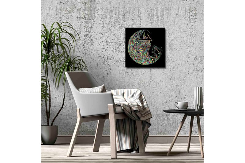 Canvastavla - Abstrakt komposition med färgglada svängningar - Lila / Grön / Gul - Inredning & dekor - Tavlor & konst - Canvastavla