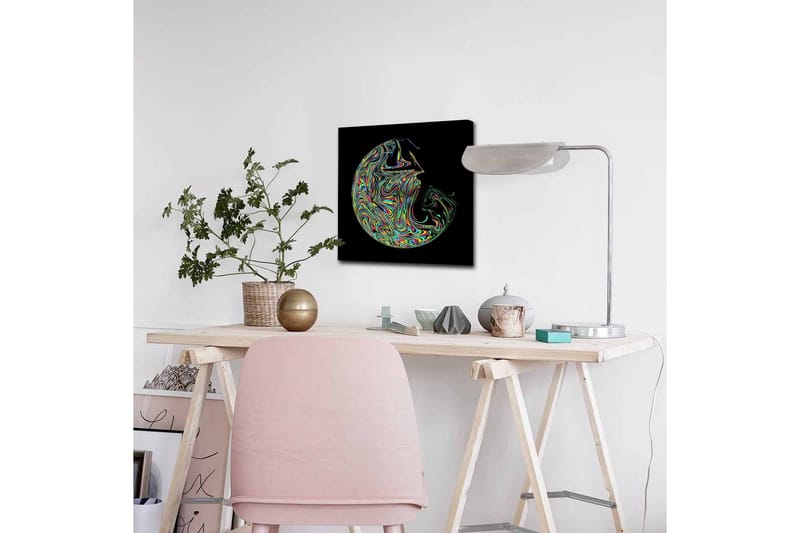 Canvastavla - Abstrakt komposition med färgglada svängningar - Lila / Grön / Gul - Inredning & dekor - Tavlor & konst - Canvastavla